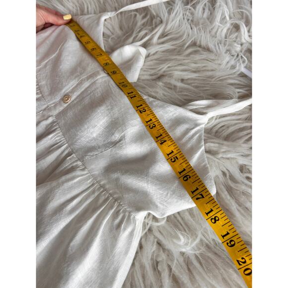 NWT Mustard‎ Seed Women's Lace Trimmed Tie Back Dress Summer White Size Large - Picture 11 of 12